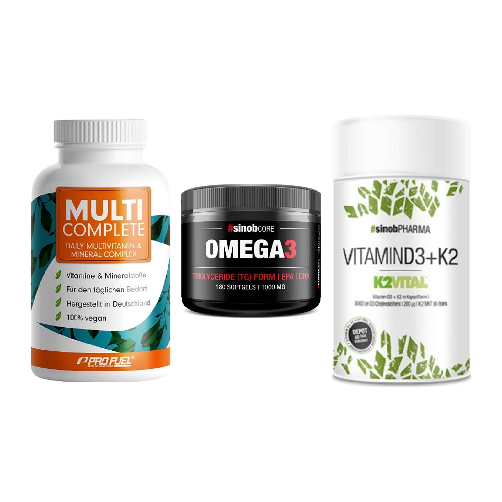 Grundversorgung: ProFuel MULTI + Sinob Omega 3 + Sinob Vitamin – alle enthaltenen Artikel