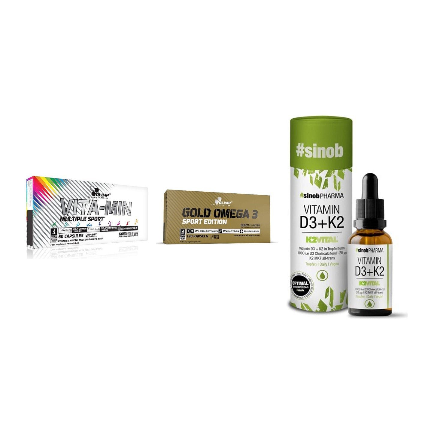 Grundversorgung: Olimp Vita-Min + Olimp Omega 3 + Sinob Vitamin – alle enthaltenen Artikel
