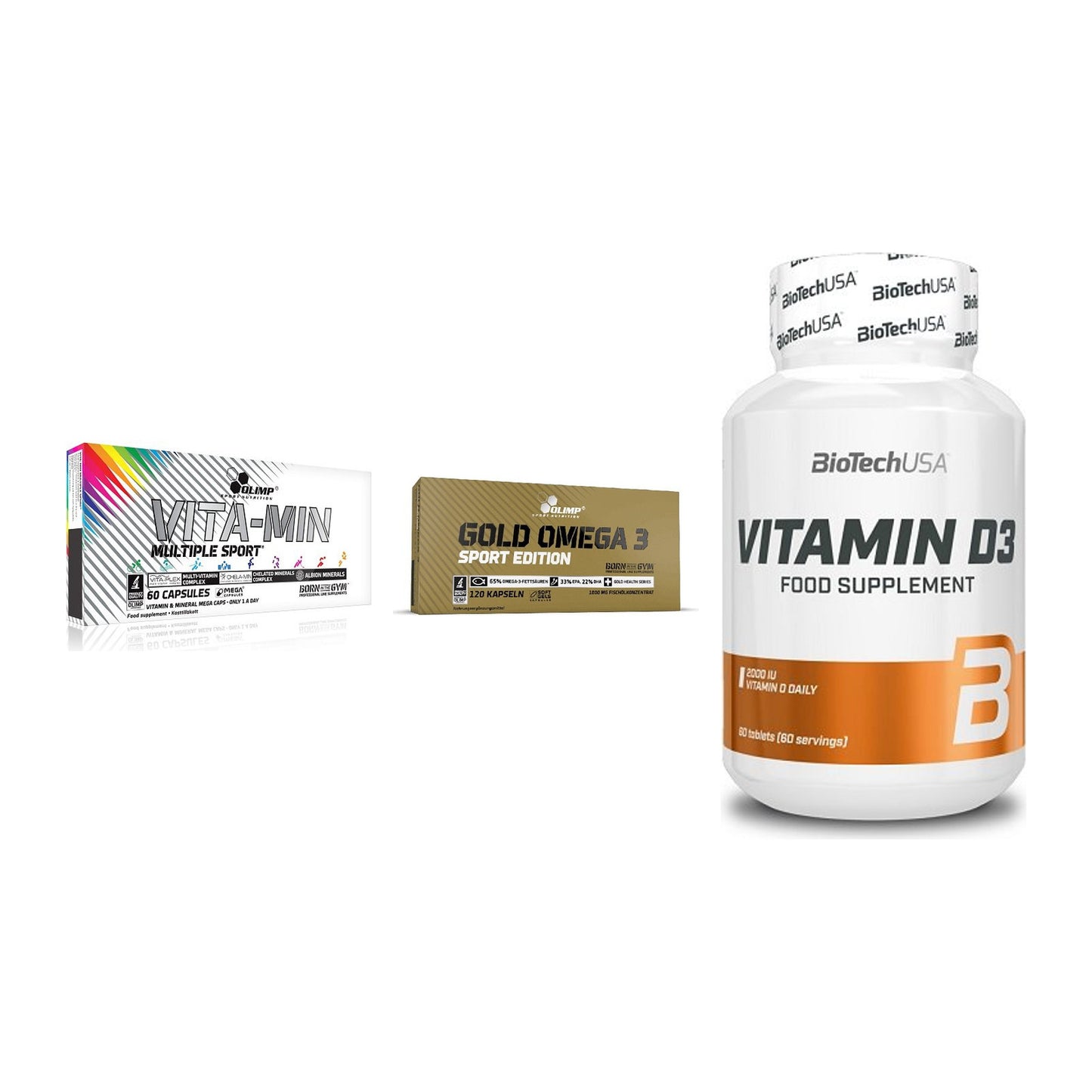 Grundversorgung: Olimp Vita-Min + Olimp Omega 3 + BioTech Vitamin – alle enthaltenen Artikel