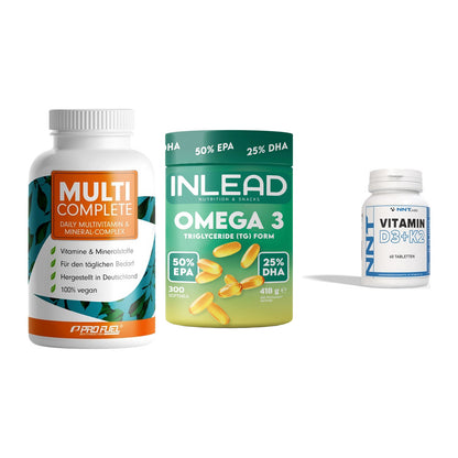 Grundversorgung: ProFuel MULTI + INLEAD Omega-3 + NNT Vitamin – alle enthaltenen Artikel