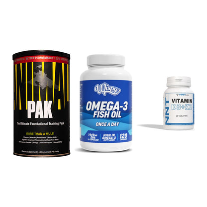 Grundversorgung: Universal + Wispy Omega 3 + NNT Vitamin – alle enthaltenen Artikel