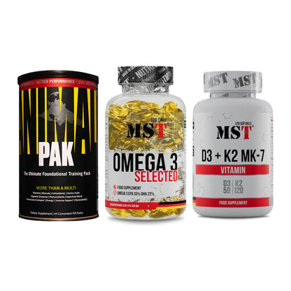 Grundversorgung: Universal + MST Omega 3 + MST Vitamin D3 – alle enthaltenen Artikel
