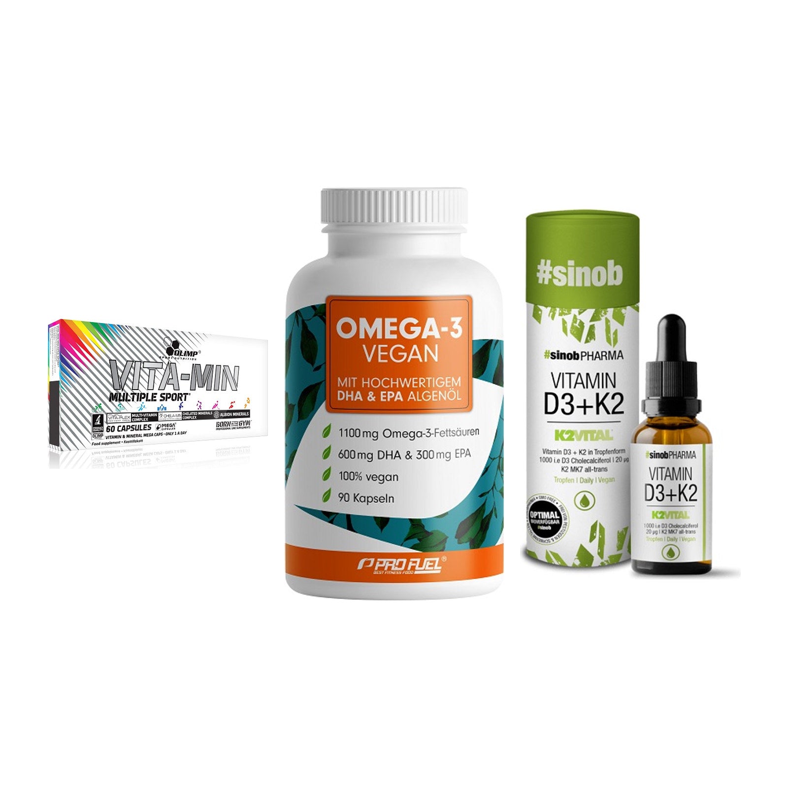 Grundversorgung: Olimp Vita-Min + ProFuel Omega 3 + Sinob Vitamin – alle enthaltenen Artikel