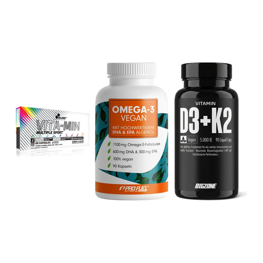 Grundversorgung: Olimp Vita-Min + ProFuel Omega 3 + Big Zone – alle enthaltenen Artikel