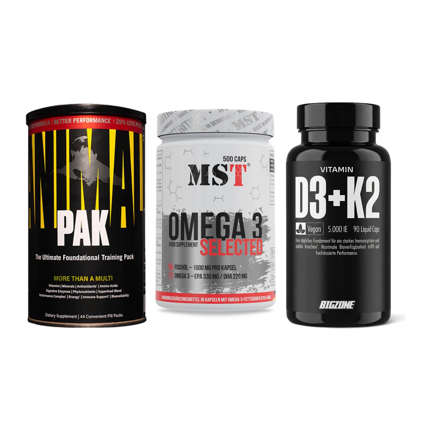 Grundversorgung: Universal + MST Omega 3 + Big Zone – alle enthaltenen Artikel