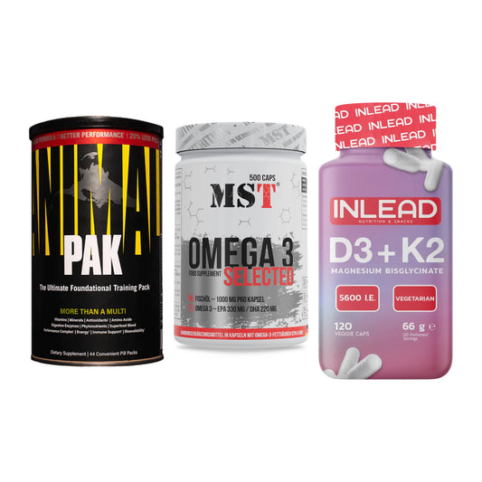 Grundversorgung: Universal + MST Omega 3 + INLEAD Vitamin – alle enthaltenen Artikel
