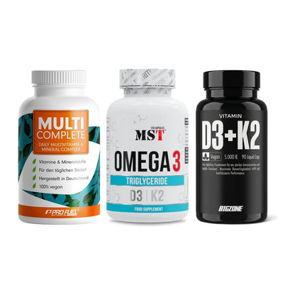 Grundversorgung: ProFuel MULTI + MST Omega 3 500 + Big Zone – alle enthaltenen Artikel