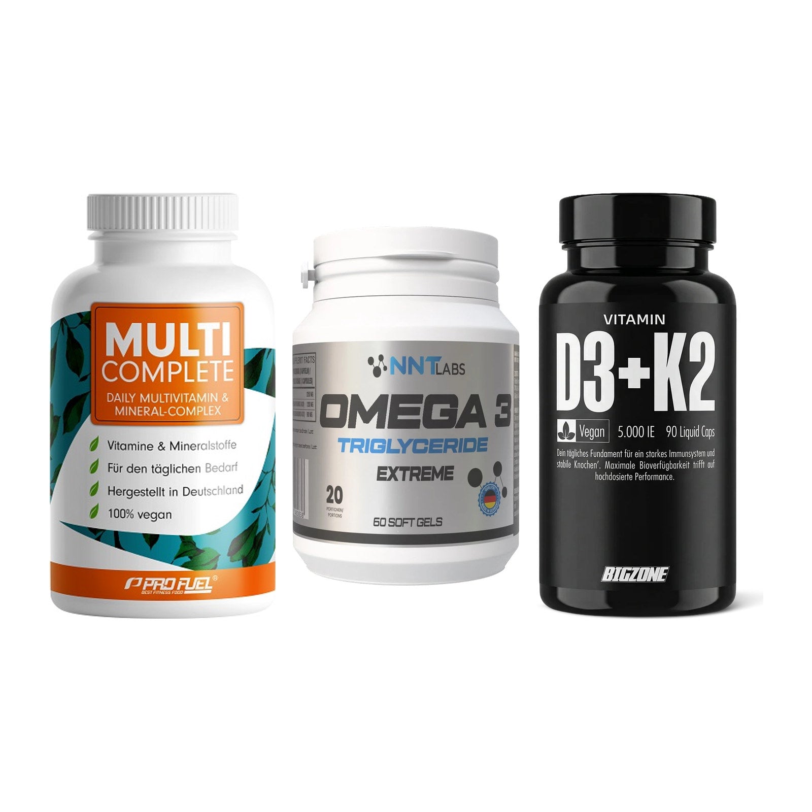 Grundversorgung: ProFuel MULTI + NNT Omega 3 + Big Zone – alle enthaltenen Artikel