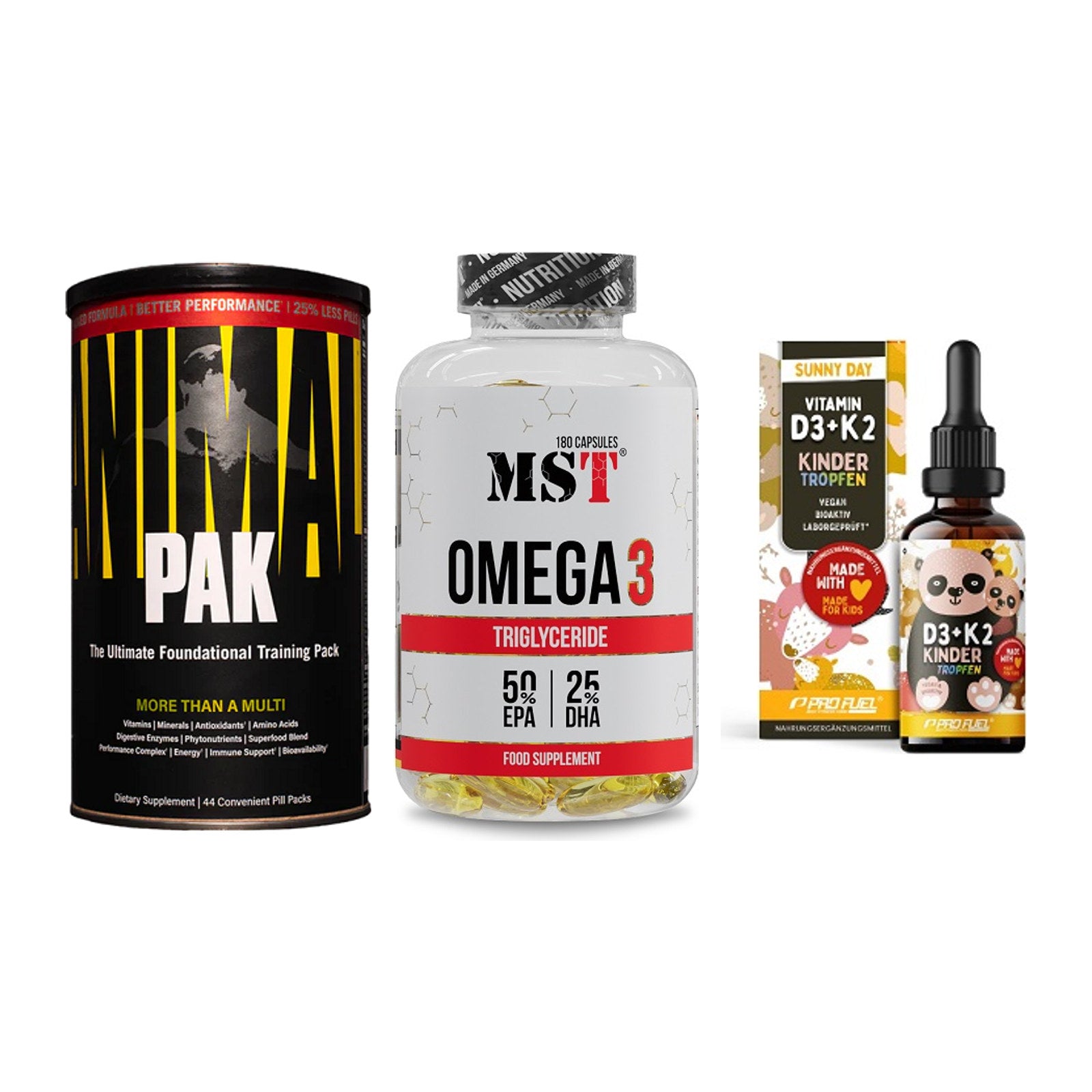 Grundversorgung: Universal + MST Omega 3 + ProFuel VITAMIN – alle enthaltenen Artikel