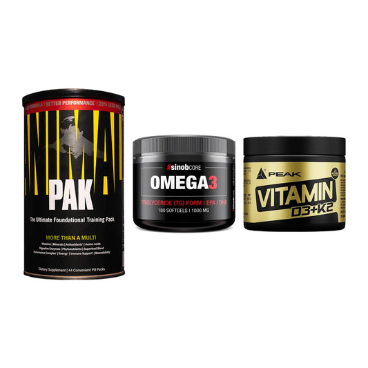 Grundversorgung: Universal + Sinob Omega 3 + Peak Vitamin – alle enthaltenen Artikel