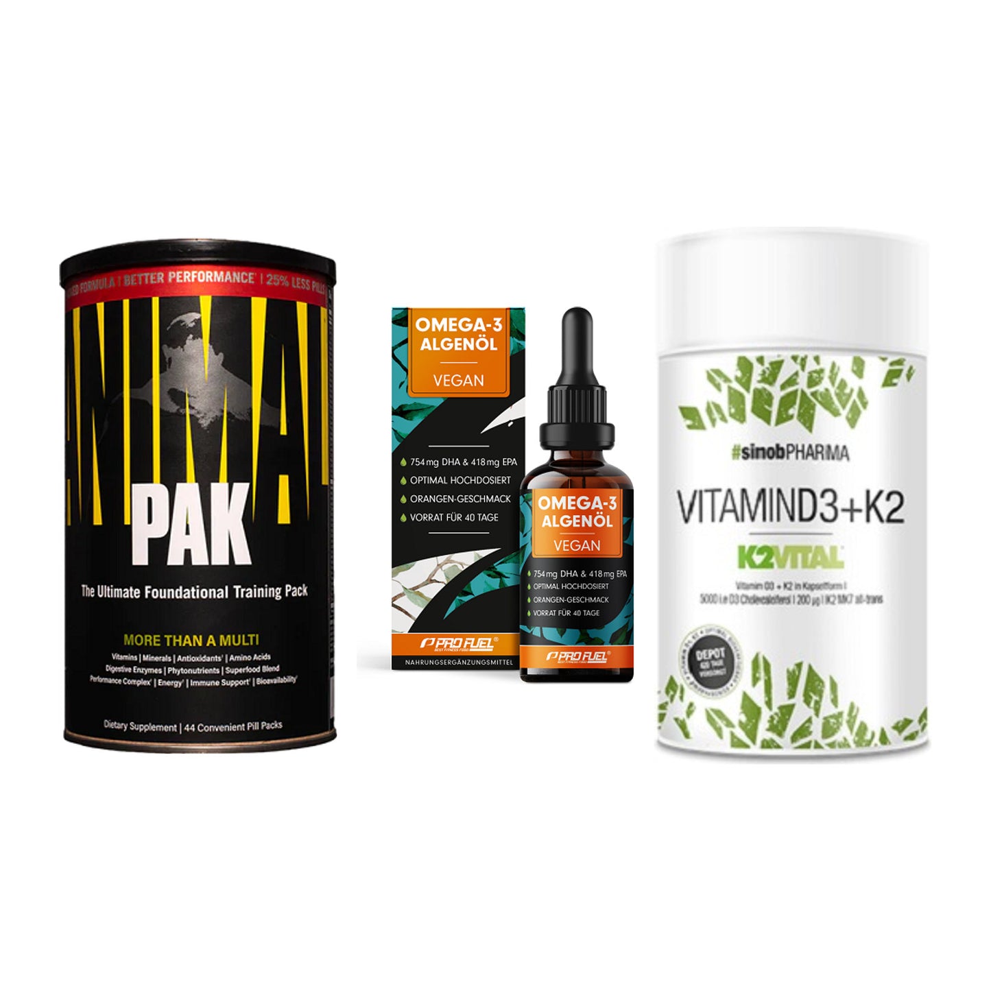 Grundversorgung: Universal + ProFuel Omega 3 + Sinob Vitamin – alle enthaltenen Artikel