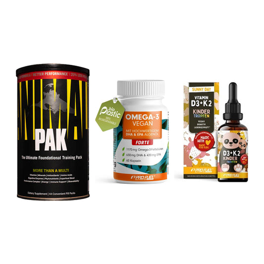 Grundversorgung: Universal + ProFuel Omega 3 + ProFuel VITAMIN – alle enthaltenen Artikel