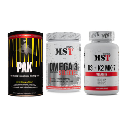 Grundversorgung: Universal + MST Omega 3 + MST Vitamin D3 – alle enthaltenen Artikel