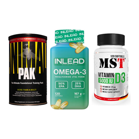 Grundversorgung: Universal + INLEAD Omega-3 + MST Vitamin D3 – alle enthaltenen Artikel