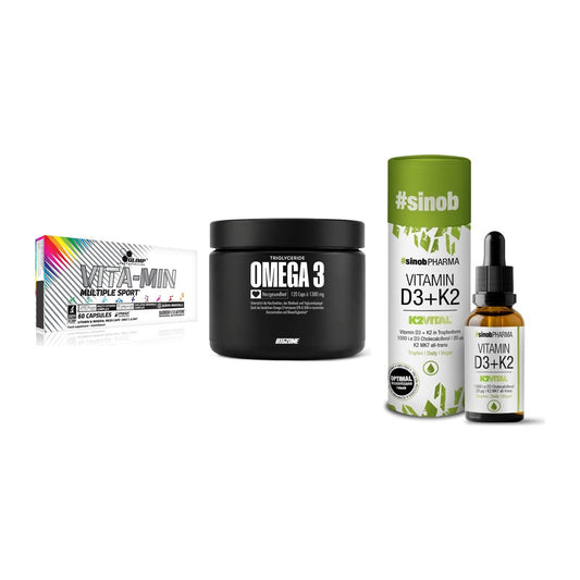 Grundversorgung: Olimp Vita-Min + Big Zone Omega + Sinob Vitamin – alle enthaltenen Artikel