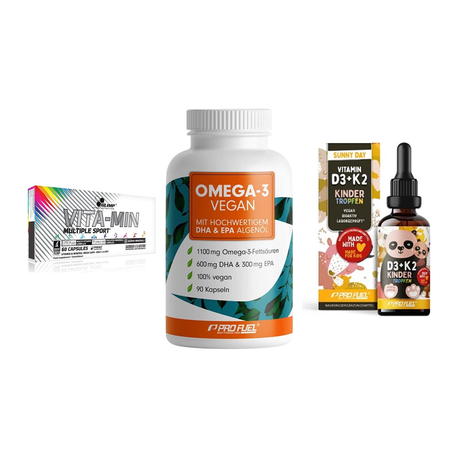 Grundversorgung: Olimp Vita-Min + ProFuel Omega 3 + ProFuel VITAMIN – alle enthaltenen Artikel