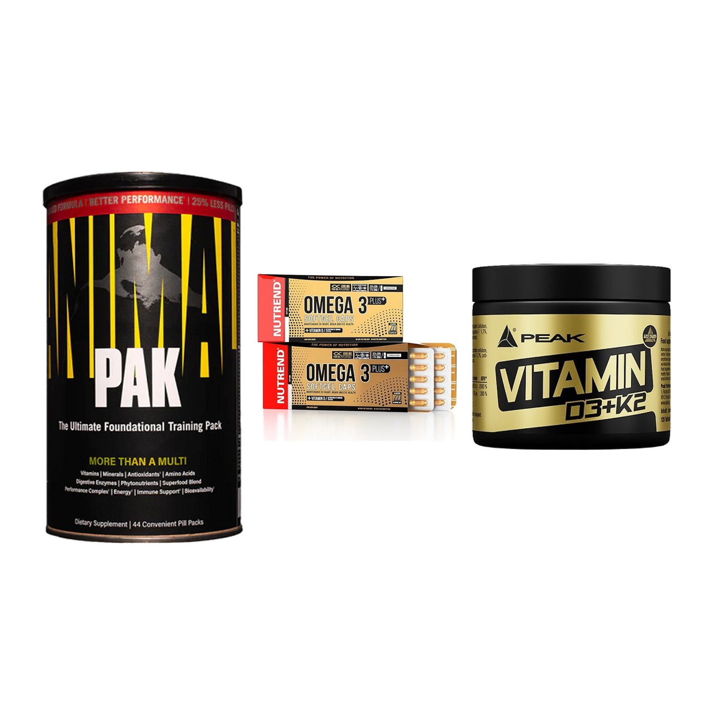 Grundversorgung: Universal + Nutrend Omega 3 + Peak Vitamin – alle enthaltenen Artikel