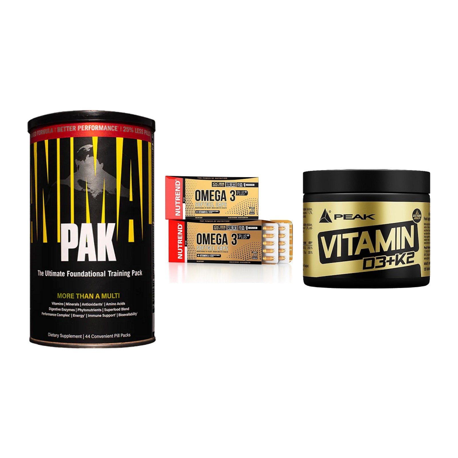 Grundversorgung: Universal + Nutrend Omega 3 + Peak Vitamin – alle enthaltenen Artikel