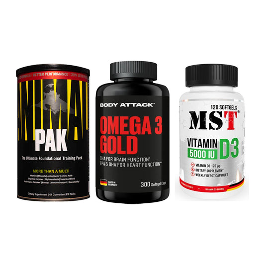 Grundversorgung: Universal + Body Attack + MST Vitamin D3 – alle enthaltenen Artikel