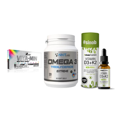 Grundversorgung: Olimp Vita-Min + NNT Omega 3 + Sinob Vitamin – alle enthaltenen Artikel