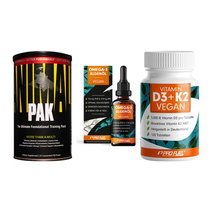 Grundversorgung: Universal + ProFuel Omega 3 + ProFuel Vitamin – alle enthaltenen Artikel
