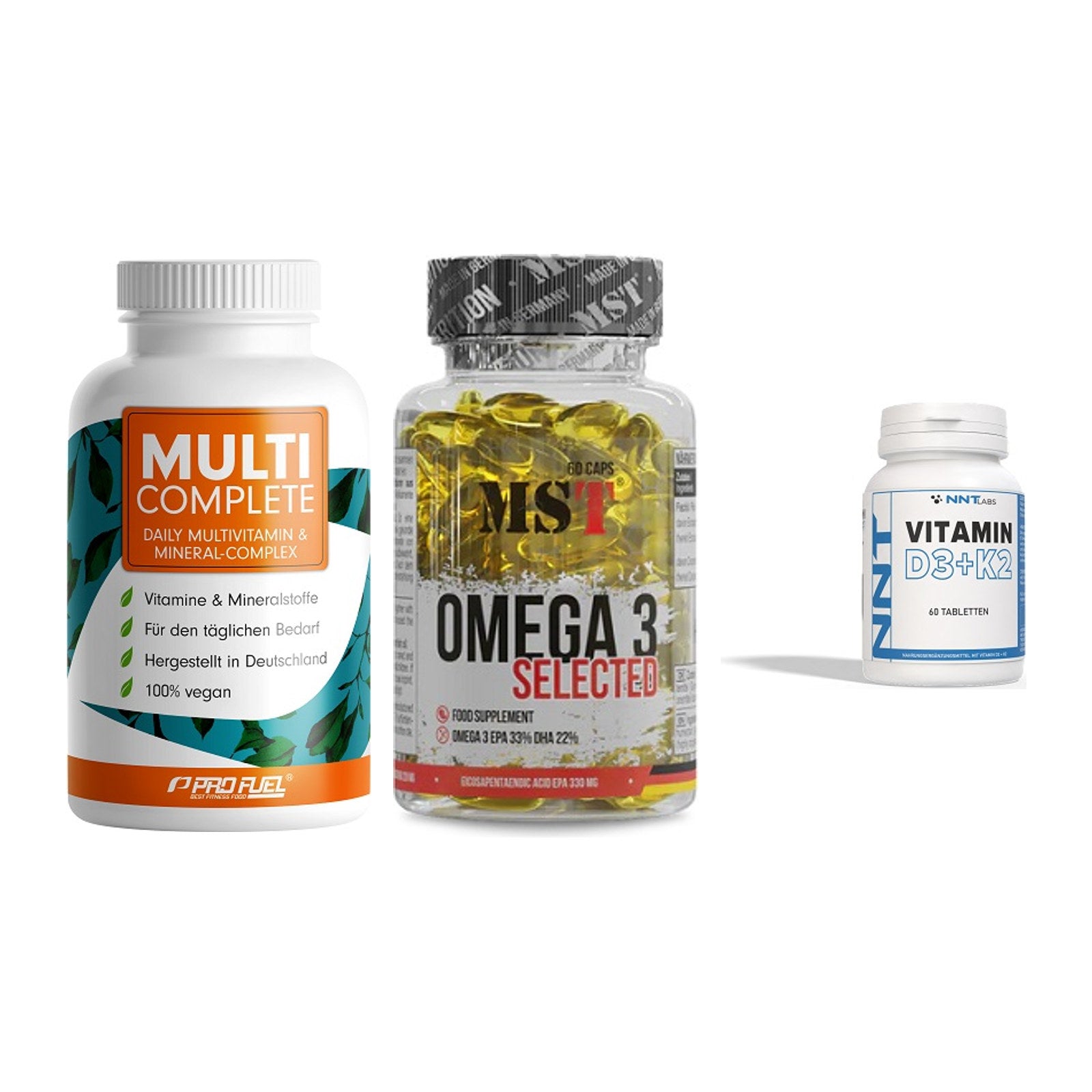 Grundversorgung: ProFuel MULTI + MST Omega 3 + NNT Vitamin – alle enthaltenen Artikel