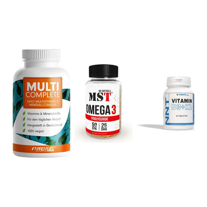 Grundversorgung: ProFuel MULTI + MST Omega 3 + NNT Vitamin – alle enthaltenen Artikel