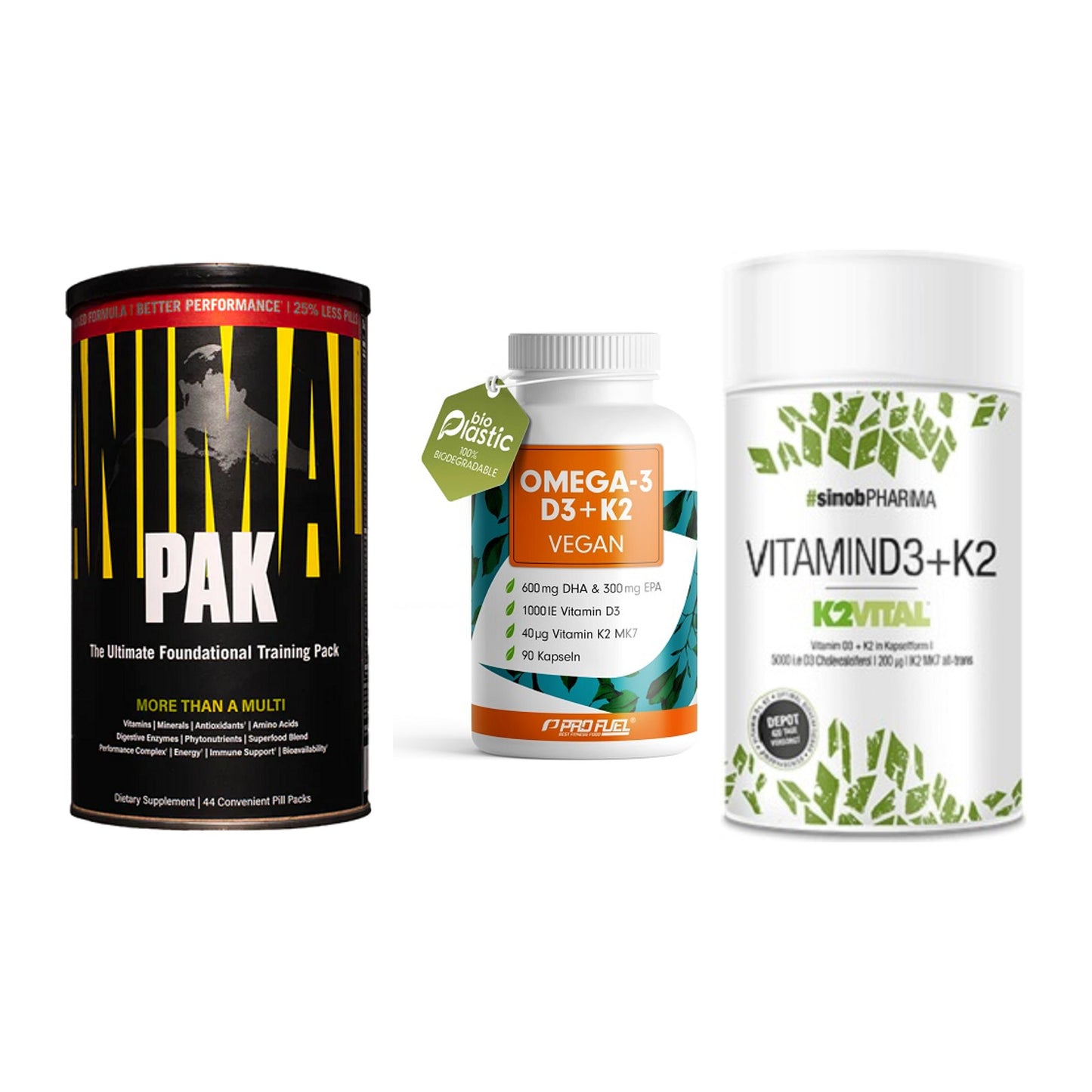 Grundversorgung: Universal + ProFuel Omega 3 + Sinob Vitamin – alle enthaltenen Artikel