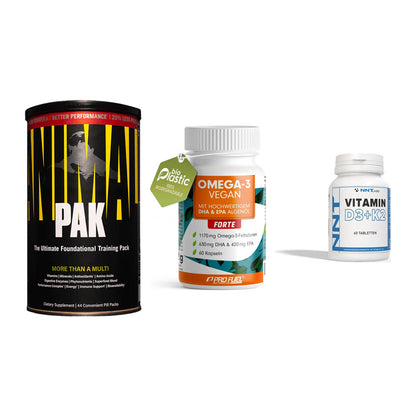 Grundversorgung: Universal + ProFuel Omega 3 + NNT Vitamin – alle enthaltenen Artikel