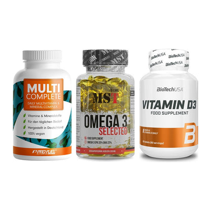 Grundversorgung: ProFuel MULTI + MST Omega 3 + BioTech Vitamin – alle enthaltenen Artikel