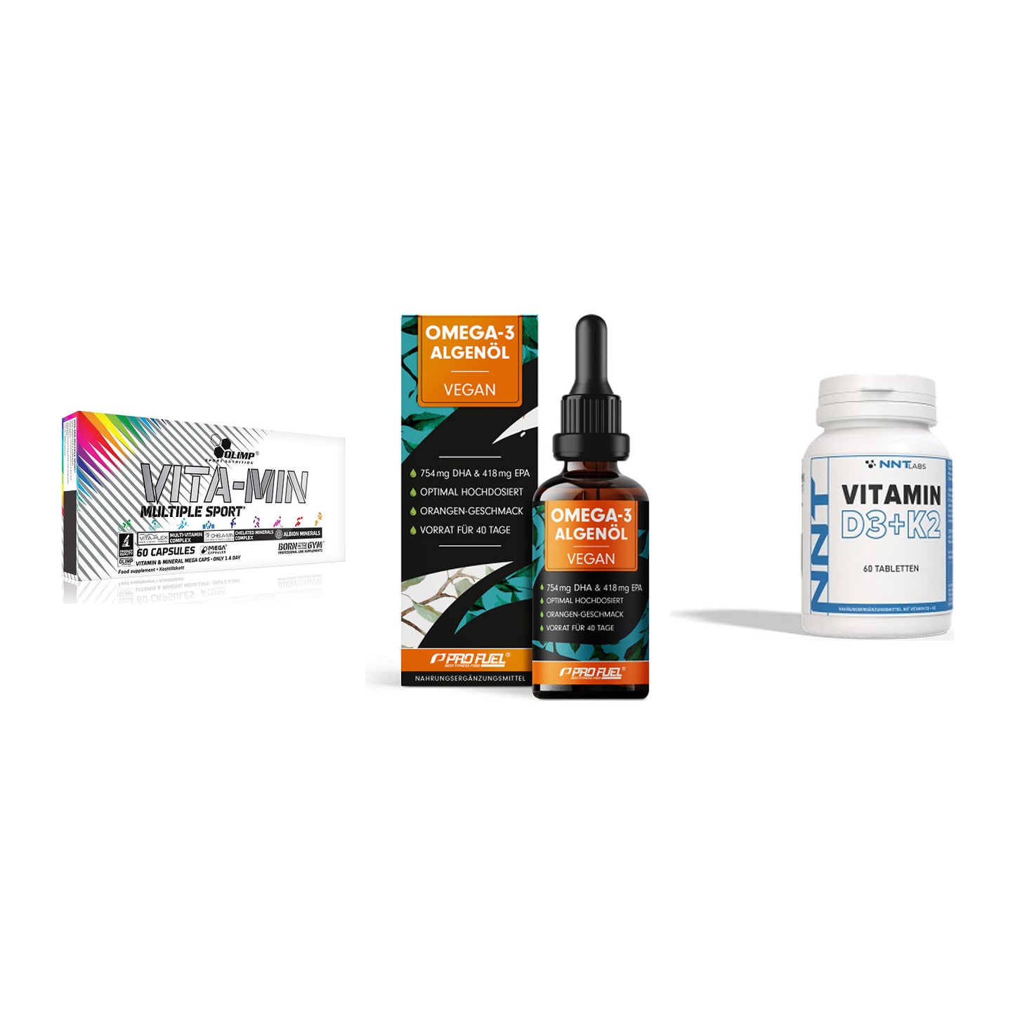 Grundversorgung: Olimp Vita-Min + ProFuel Omega 3 + NNT Vitamin – alle enthaltenen Artikel
