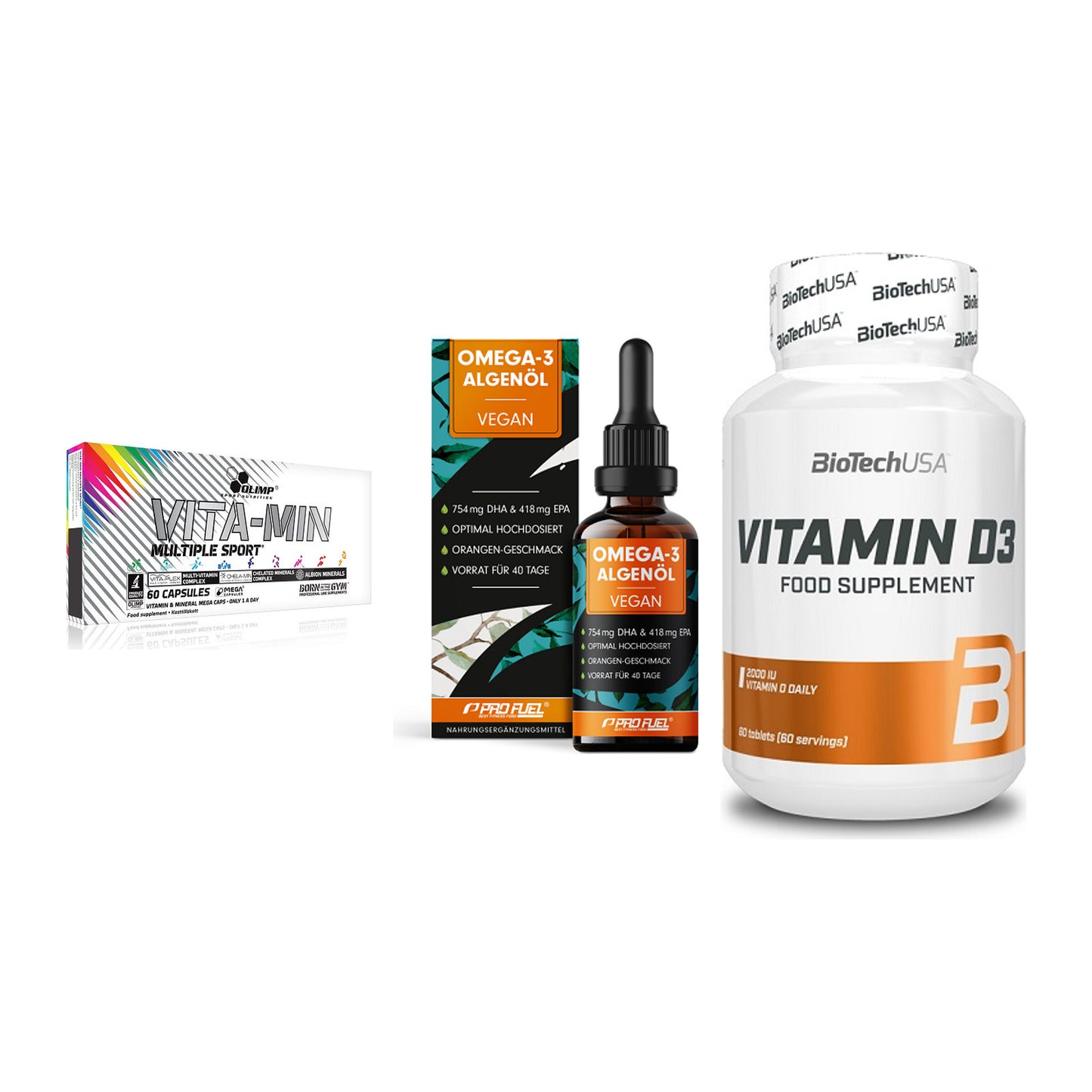 Grundversorgung: Olimp Vita-Min + ProFuel Omega 3 + BioTech Vitamin – alle enthaltenen Artikel