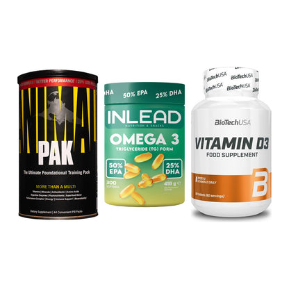 Grundversorgung: Universal + INLEAD Omega-3 + BioTech Vitamin – alle enthaltenen Artikel
