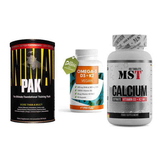 Grundversorgung: Universal + ProFuel Omega 3 + MST Calcium – alle enthaltenen Artikel