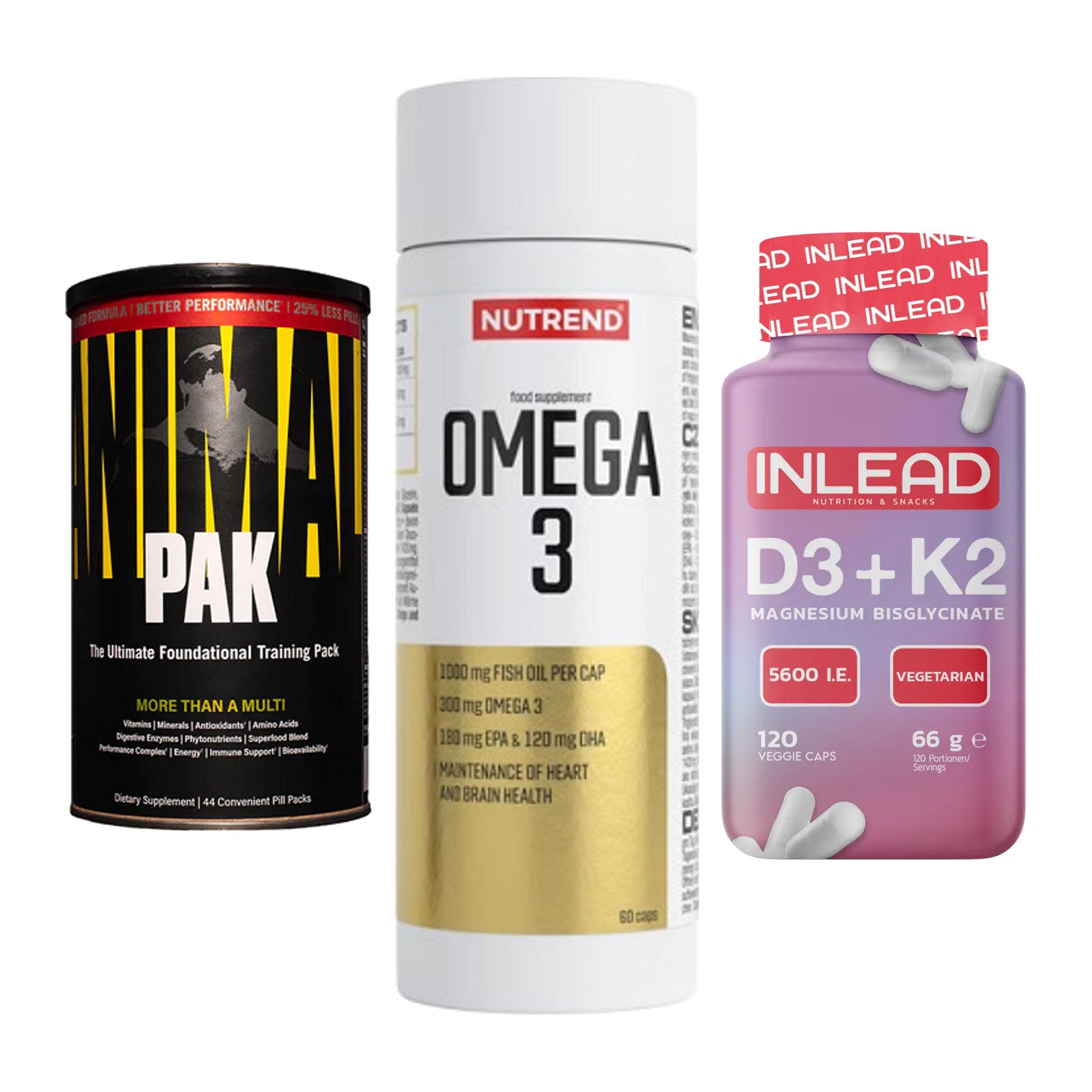 Grundversorgung: Universal + Nutrend Omega 3 + INLEAD Vitamin – alle enthaltenen Artikel