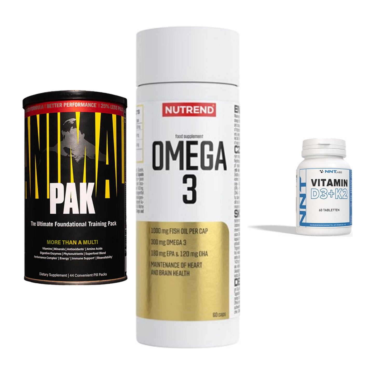 Grundversorgung: Universal + Nutrend Omega 3 + NNT Vitamin – alle enthaltenen Artikel
