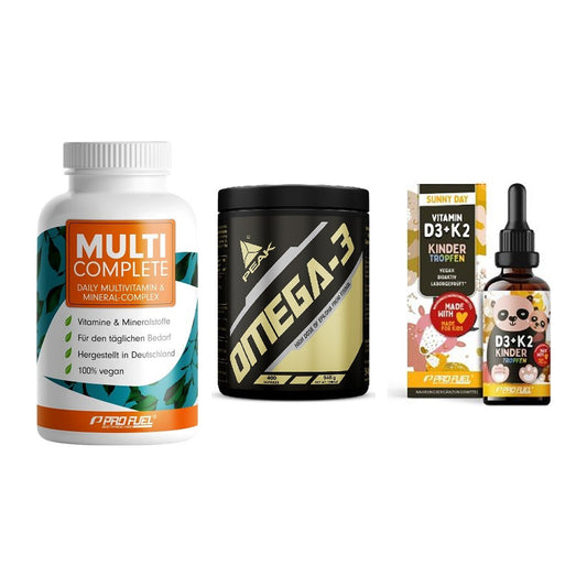 Grundversorgung: ProFuel MULTI + Peak Omega-3 + ProFuel VITAMIN – alle enthaltenen Artikel