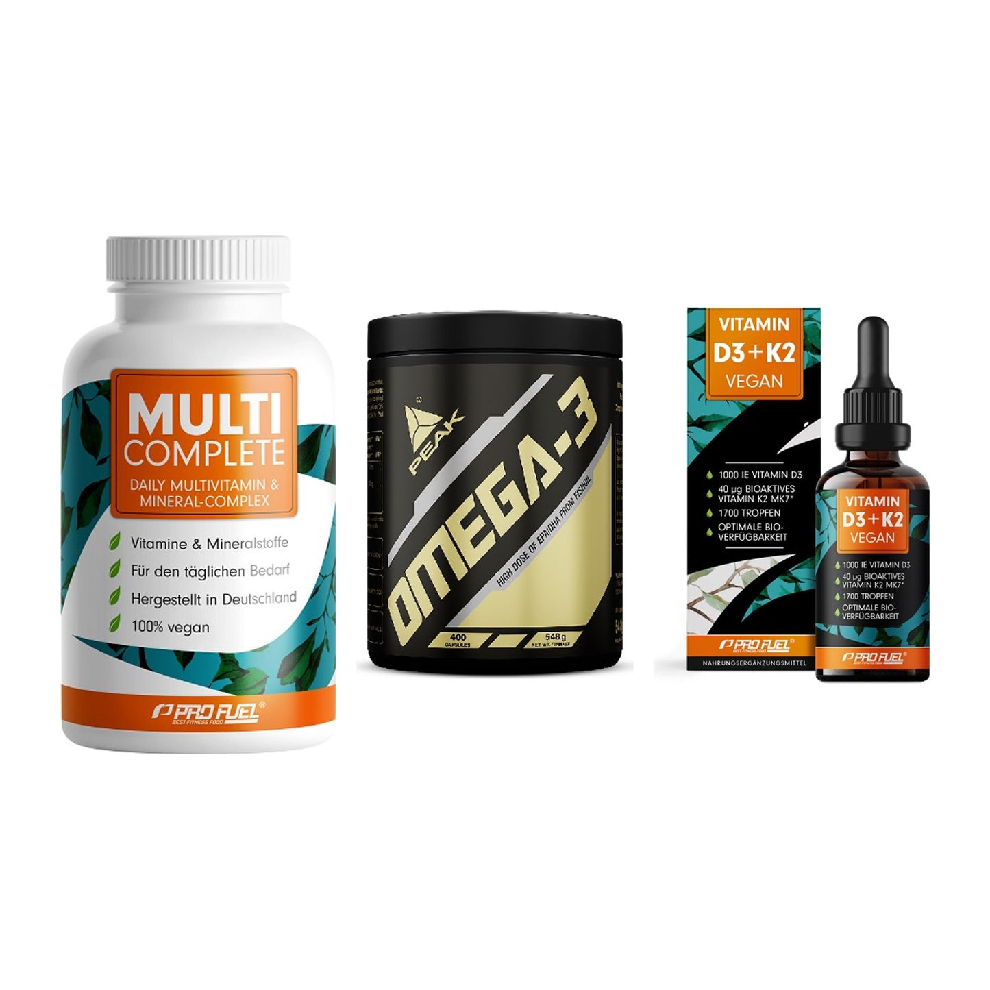 Grundversorgung: ProFuel MULTI + Peak Omega-3 + ProFuel Vitamin – alle enthaltenen Artikel