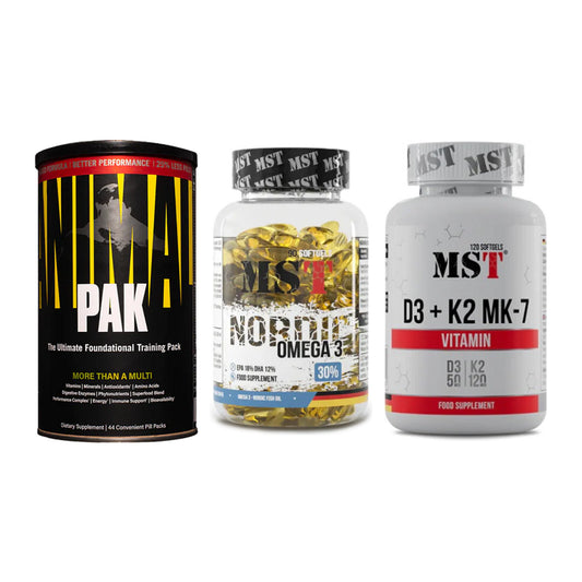 Grundversorgung: Universal + MST Omega 3 + MST Vitamin D3 – alle enthaltenen Artikel