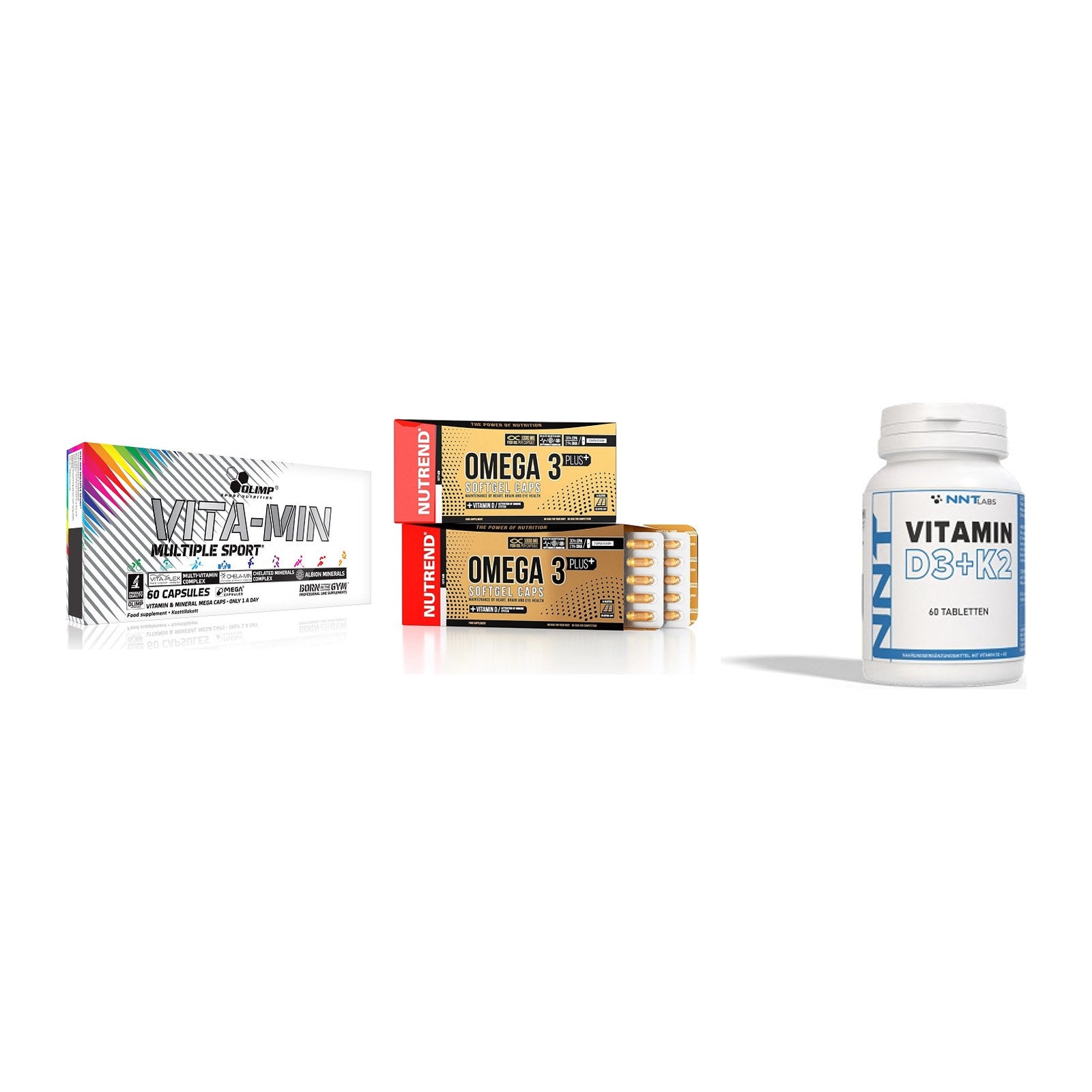 Grundversorgung: Olimp Vita-Min + Nutrend Omega 3 + NNT Vitamin – alle enthaltenen Artikel