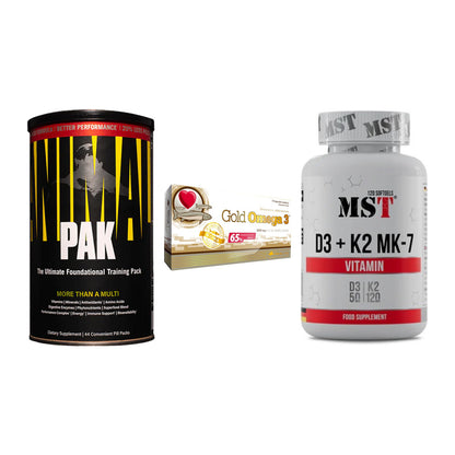 Grundversorgung: Universal + Olimp Omega 3 + MST Vitamin D3 – alle enthaltenen Artikel