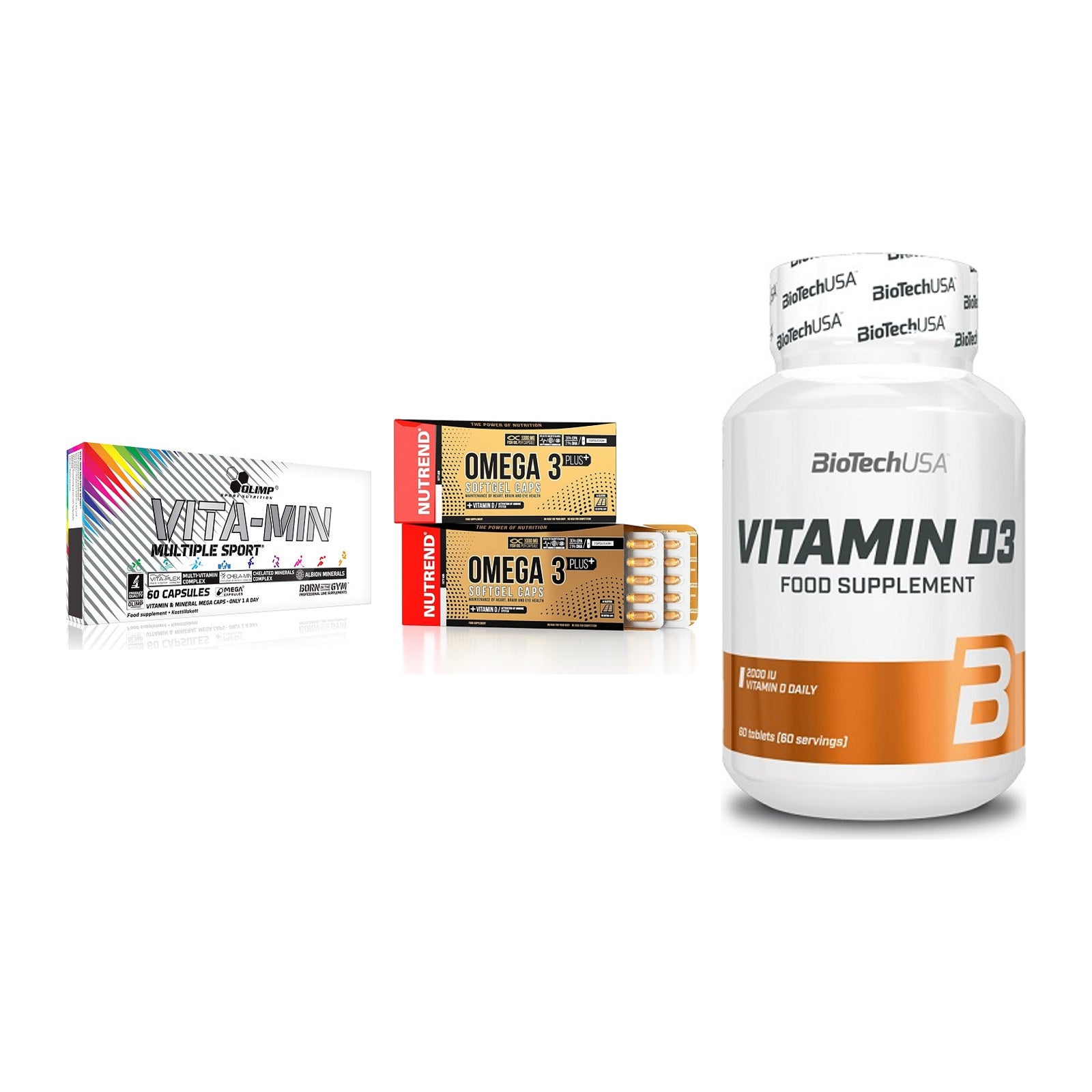 Grundversorgung: Olimp Vita-Min + Nutrend Omega 3 + BioTech Vitamin – alle enthaltenen Artikel