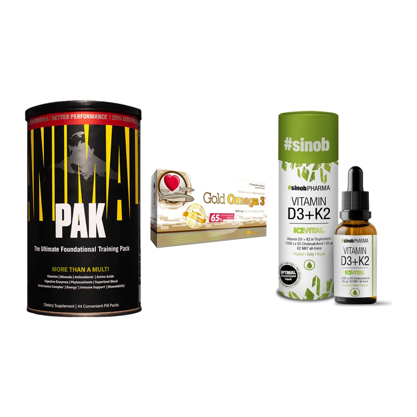 Grundversorgung: Universal + Olimp Omega 3 + Sinob Vitamin – alle enthaltenen Artikel