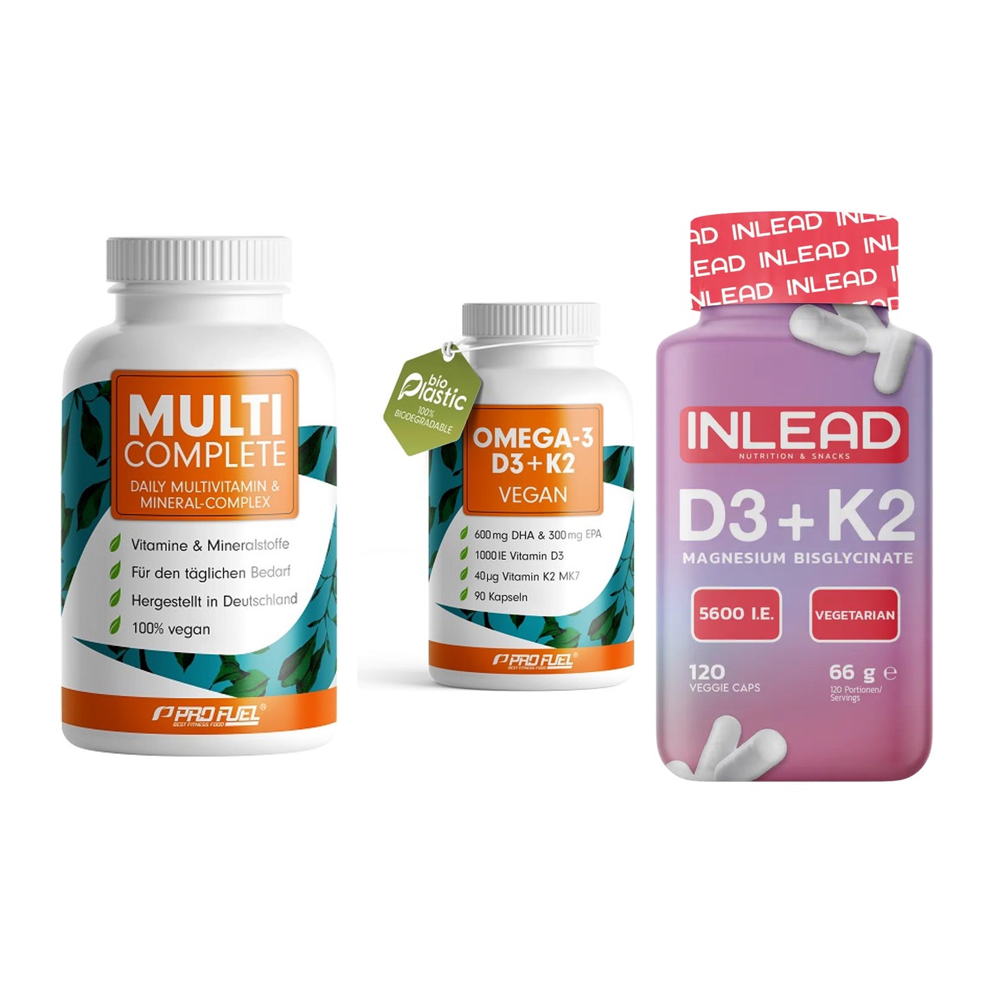 Grundversorgung: ProFuel MULTI + ProFuel Omega 3 + INLEAD Vitamin – alle enthaltenen Artikel