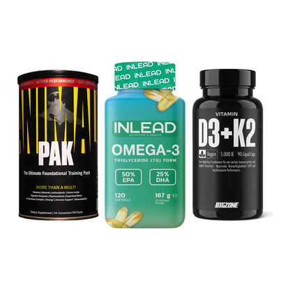 Grundversorgung: Universal + INLEAD Omega-3 + Big Zone – alle enthaltenen Artikel