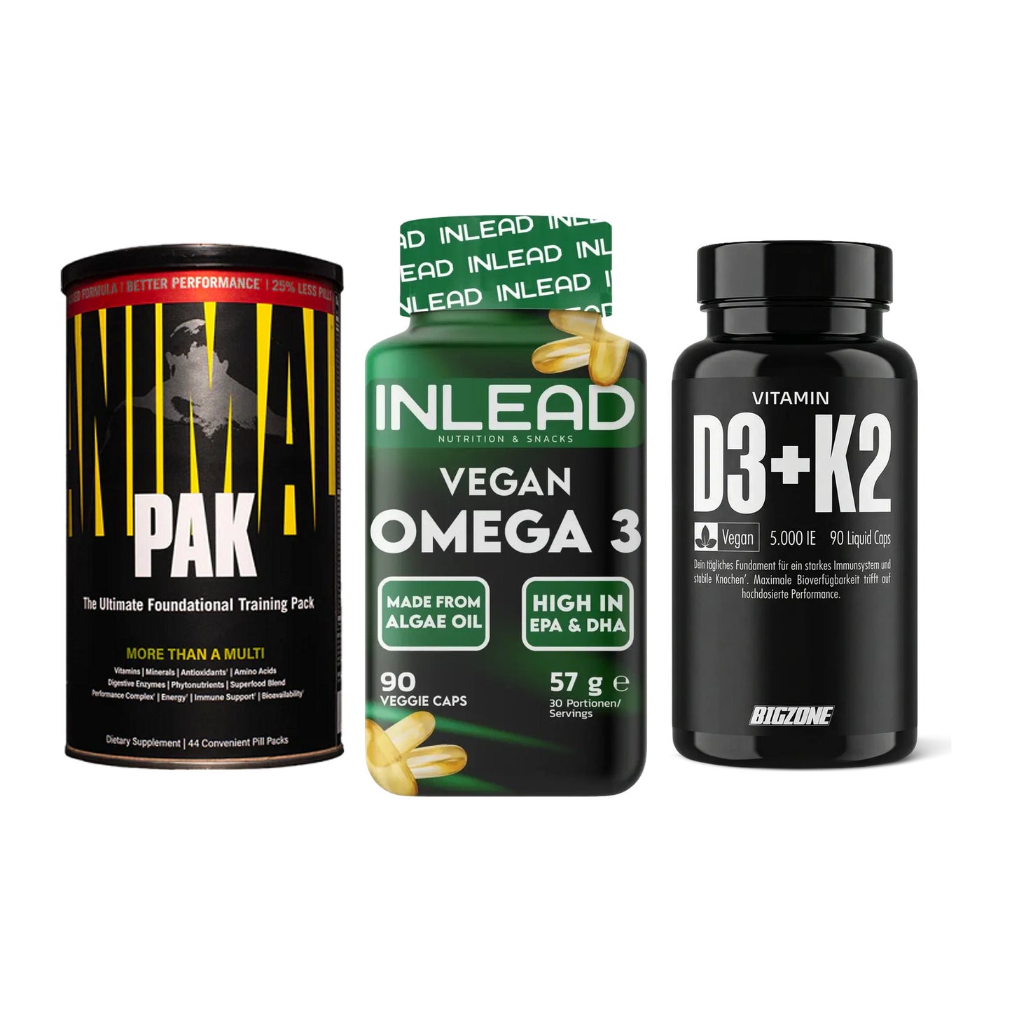 Grundversorgung: Universal + INLEAD Vegan + Big Zone – alle enthaltenen Artikel