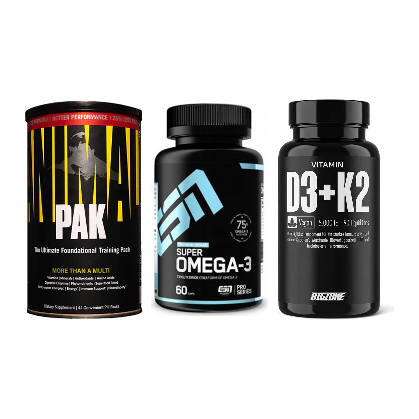 Grundversorgung: Universal + ESN Omega 3 + Big Zone – alle enthaltenen Artikel