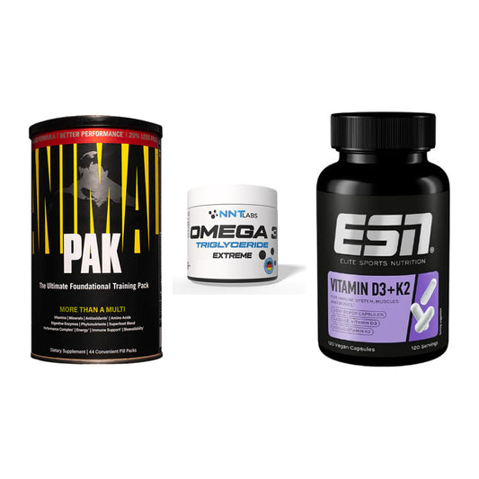 Grundversorgung: Universal + NNT Omega 3 + ESN Vitamin D3 – alle enthaltenen Artikel