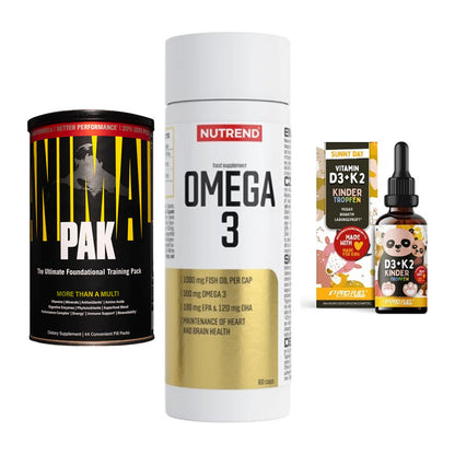 Grundversorgung: Universal + Nutrend Omega 3 + ProFuel VITAMIN – alle enthaltenen Artikel