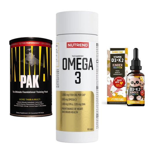 Grundversorgung: Universal + Nutrend Omega 3 + ProFuel VITAMIN – alle enthaltenen Artikel